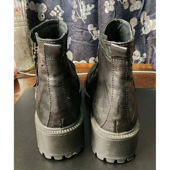 Igi&Co Black Slouchy Leather Boots Asymmetrical Zipper Italy Sz 37 / US 6.5 - Picture 4 of 10